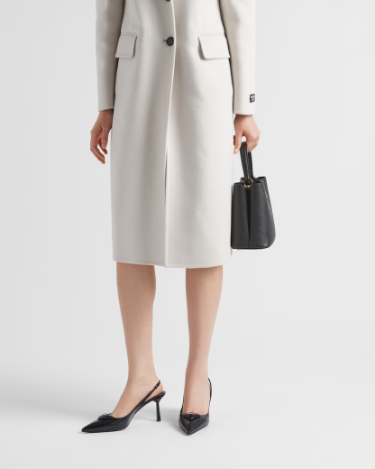 Brushed leather slingback pumps